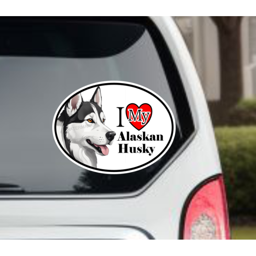 Alaskan Husky Dog Car Window Decal Sticker