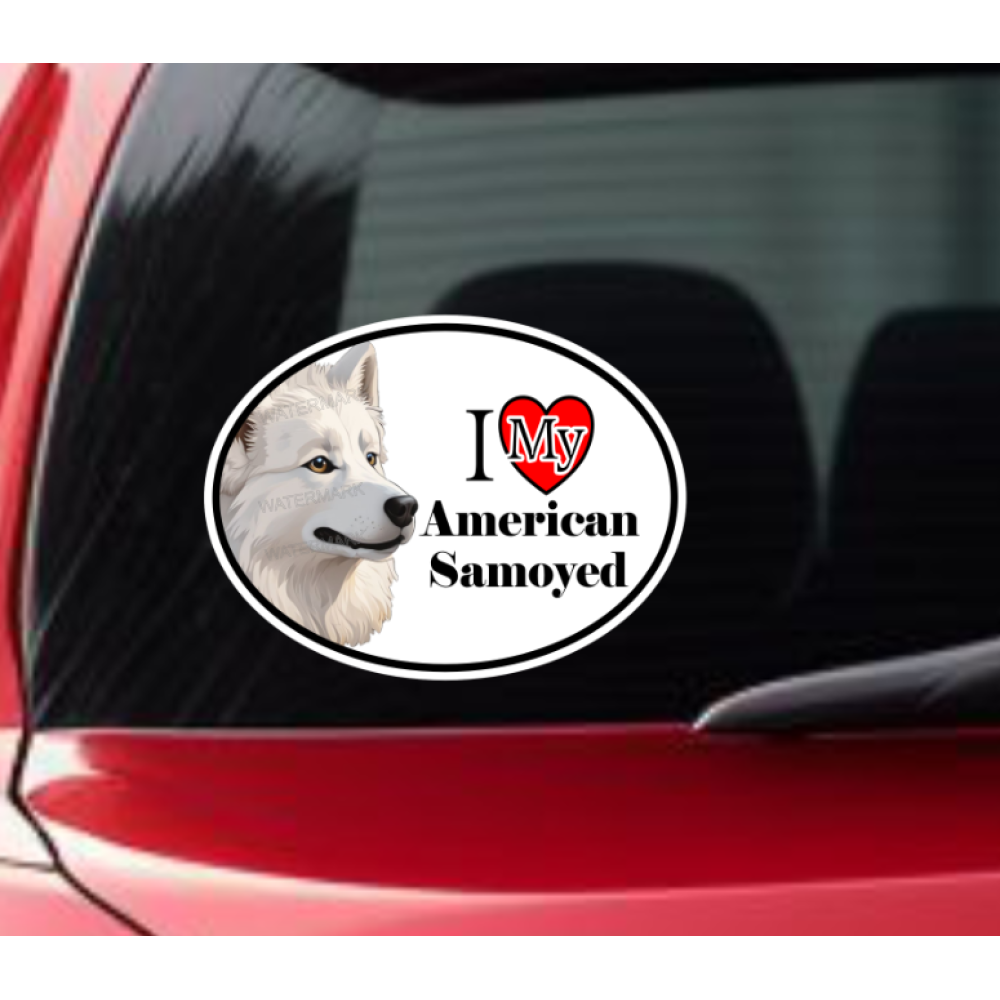 American Samoyed Dog Car Window Decal Sticker