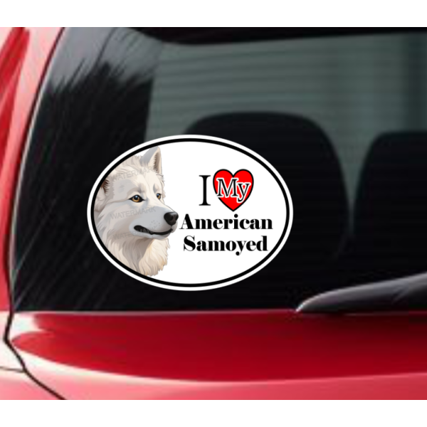 American Samoyed Dog Car Window Decal Sticker