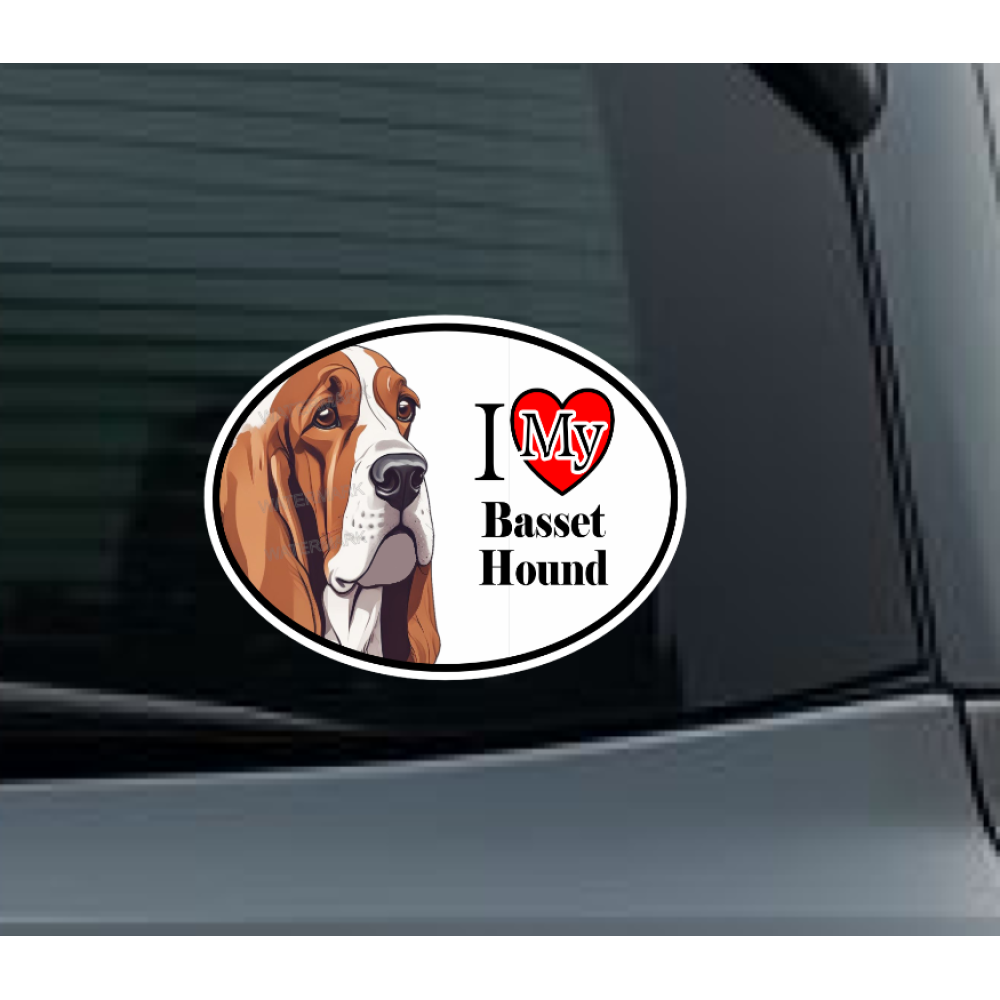 Basset Hound Dog Car Window Decal Sticker