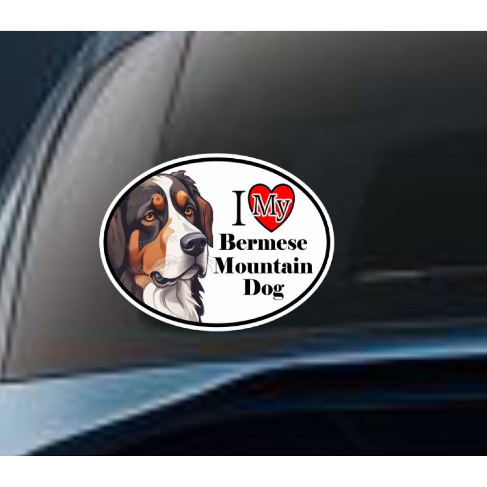 Bermese Mountain Dog Car Window Decal Sticker