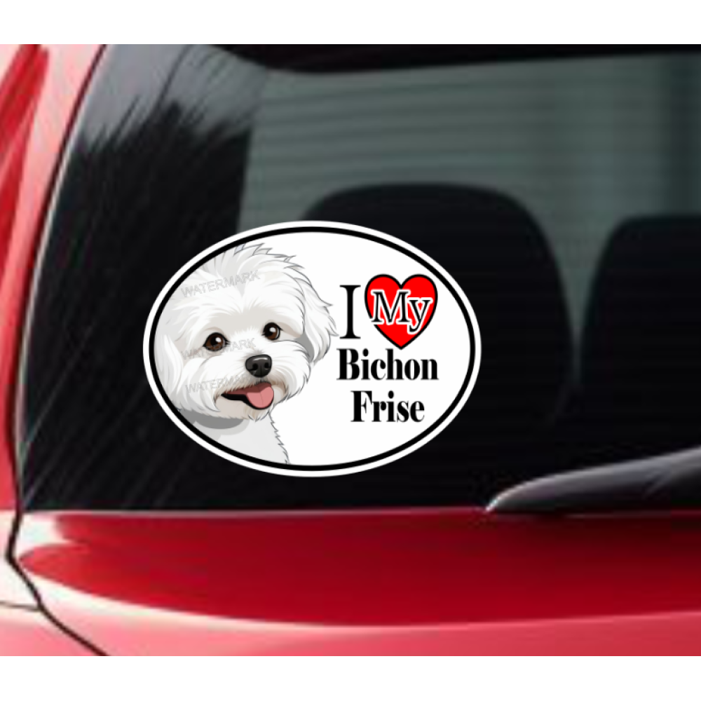 Bichon Frise Dog Car Window Decal Sticker