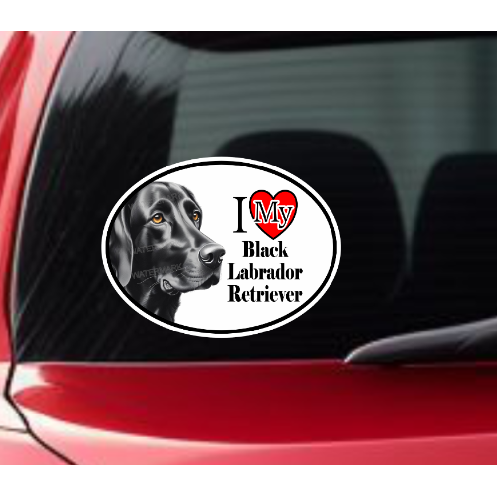 Black Labrador Retriever Dog Car Window Decal Sticker