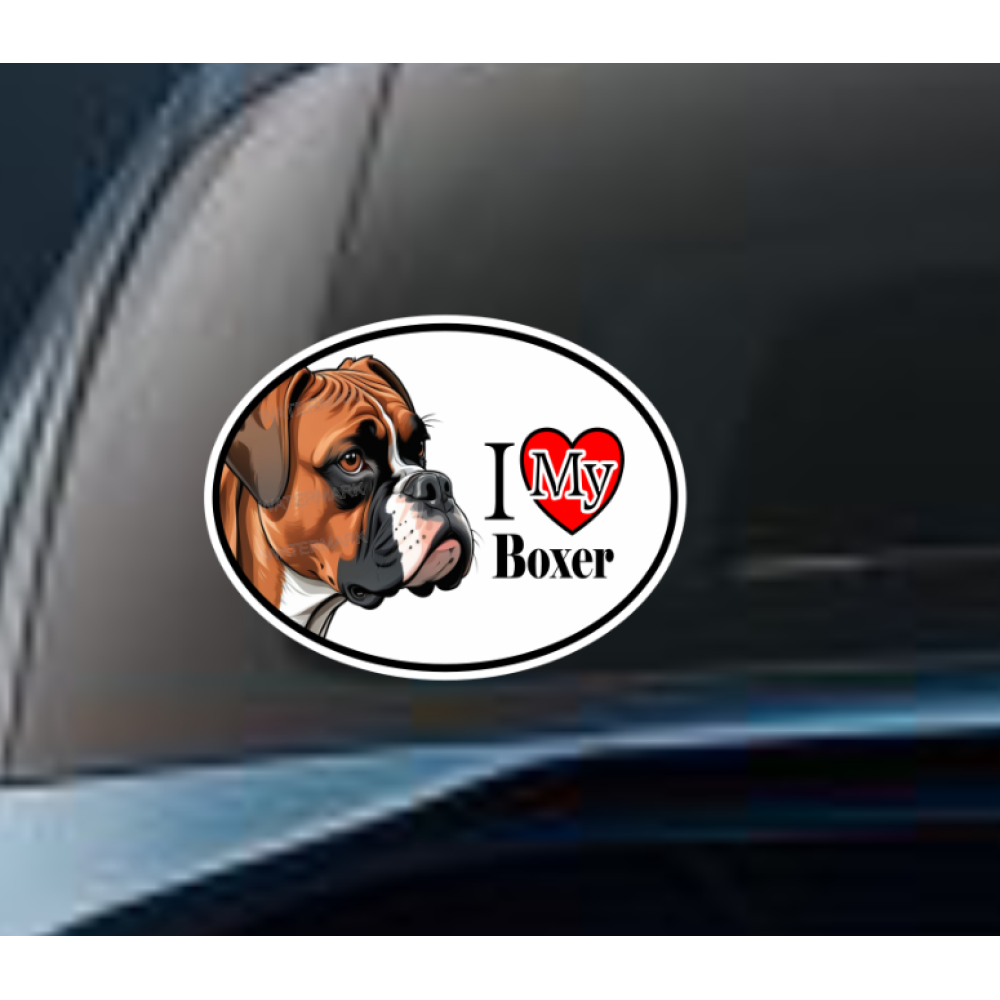 Boxer Dog Car Window Decal Sticker