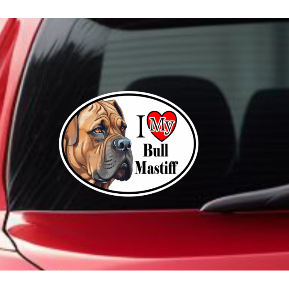 Bull Mastiff Dog Car Window Decal Sticker