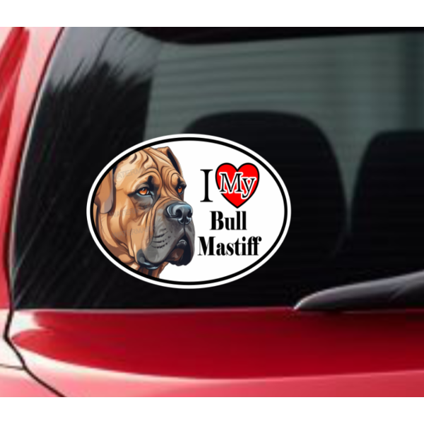 Bull Mastiff Dog Car Window Decal Sticker