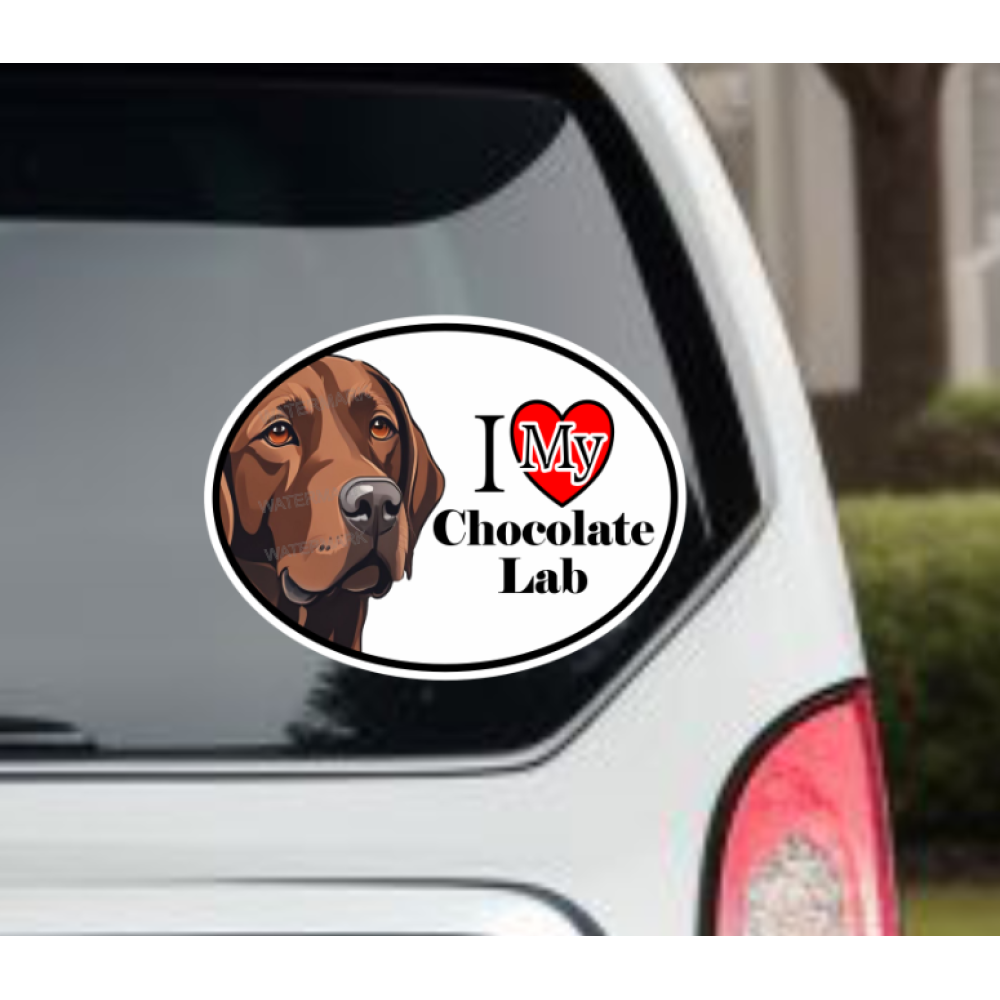 Chocolate Labrador  Dog Car Window Decal Sticker