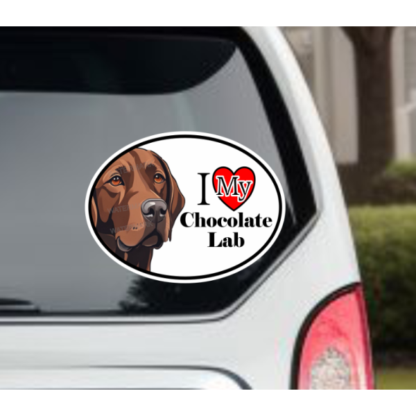 Chocolate Labrador  Dog Car Window Decal Sticker