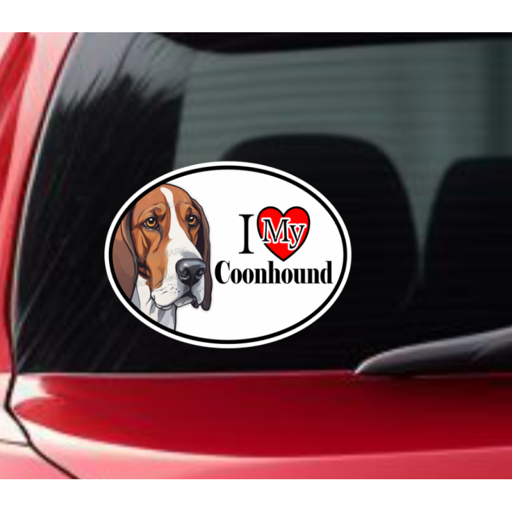 Coonhound Dog Car Window Decal Sticker