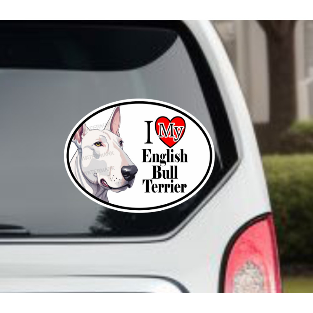 English Bull Terrier Dog Car Window Decal Sticker