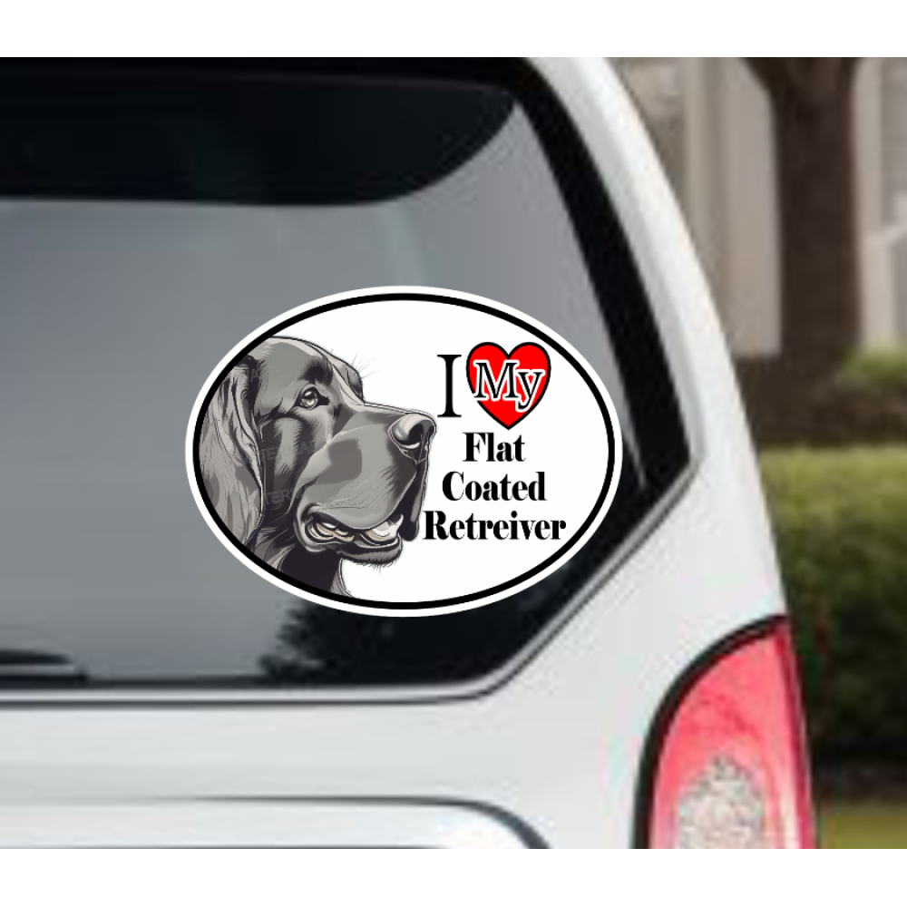 Flat Coated Retriever Dog Car Window Decal Sticker