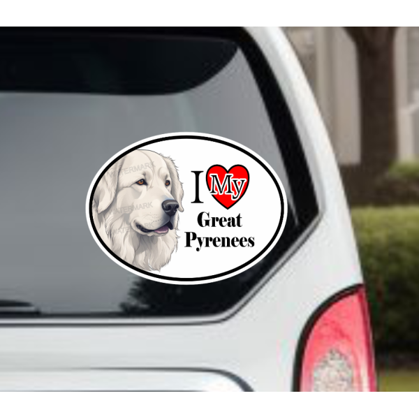 Great Pyrenees Dog Car Window Decal Sticker