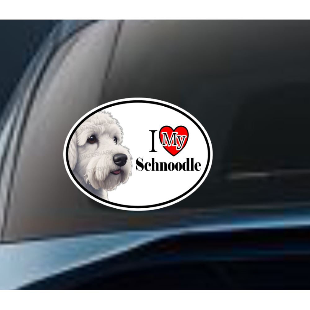 Schnoodle Dog Car Window Decal Sticker