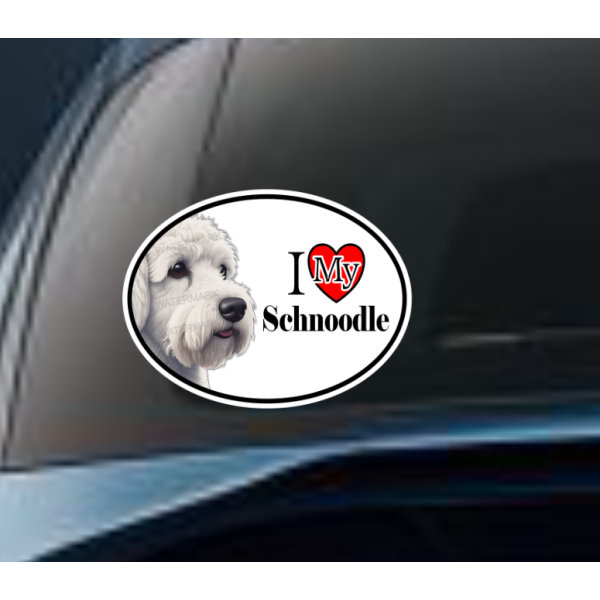 Schnoodle Dog Car Window Decal Sticker