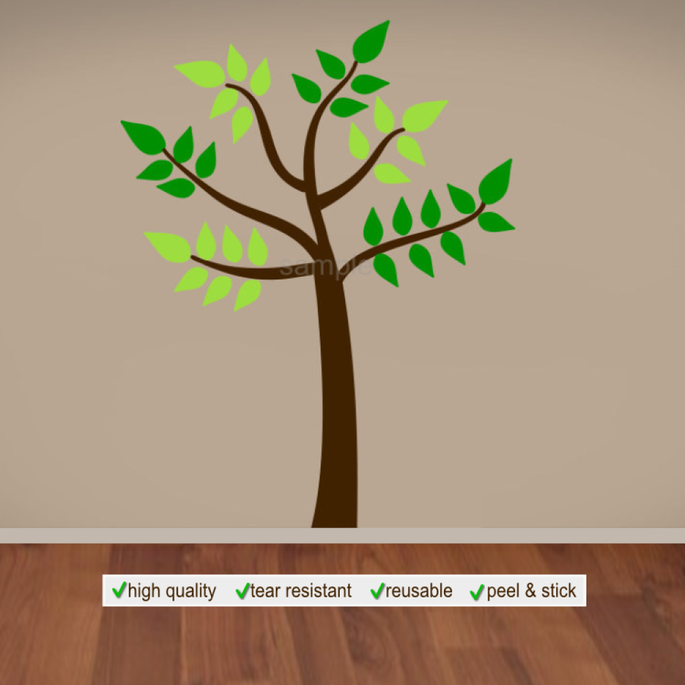 Reusable Jungle Land Tree Only Wall Decal