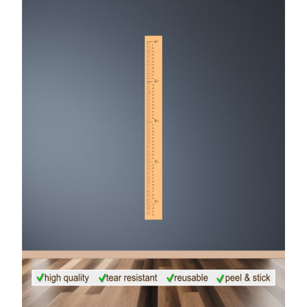 Ruler Growth Chart Wall Decal - Reusable